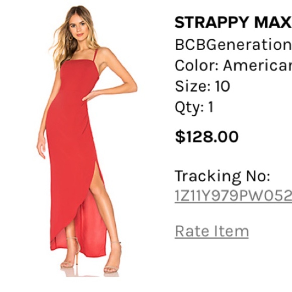 BCBG maxi dress with side slit
